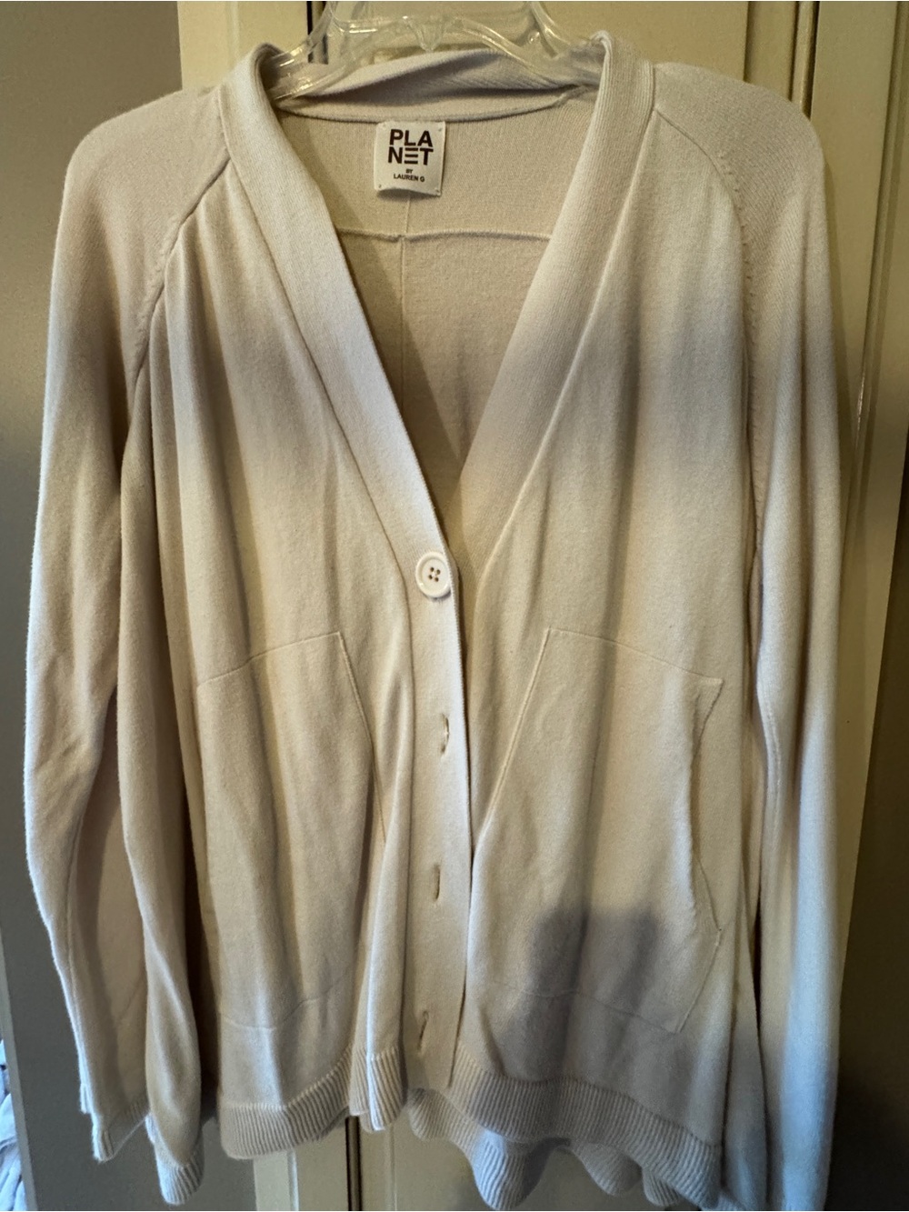 Planet Gold Cream Button-Front Women's Cardigan